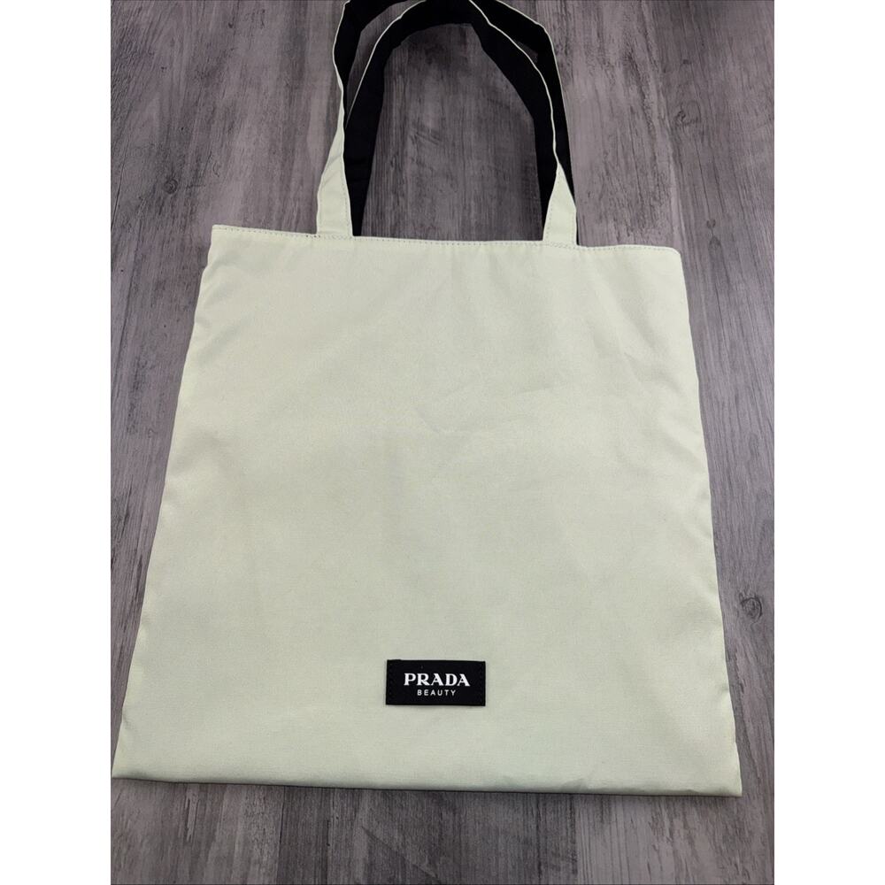 Prada Beauty Mint Green Nylon Canvas Tote Bag Large Shopping Shoulder Bag
